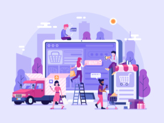 Vektorgrafik mit menschlichen Figuren und digitalen Endgeräten - Symbolbild (c) krugli / AdobeStock