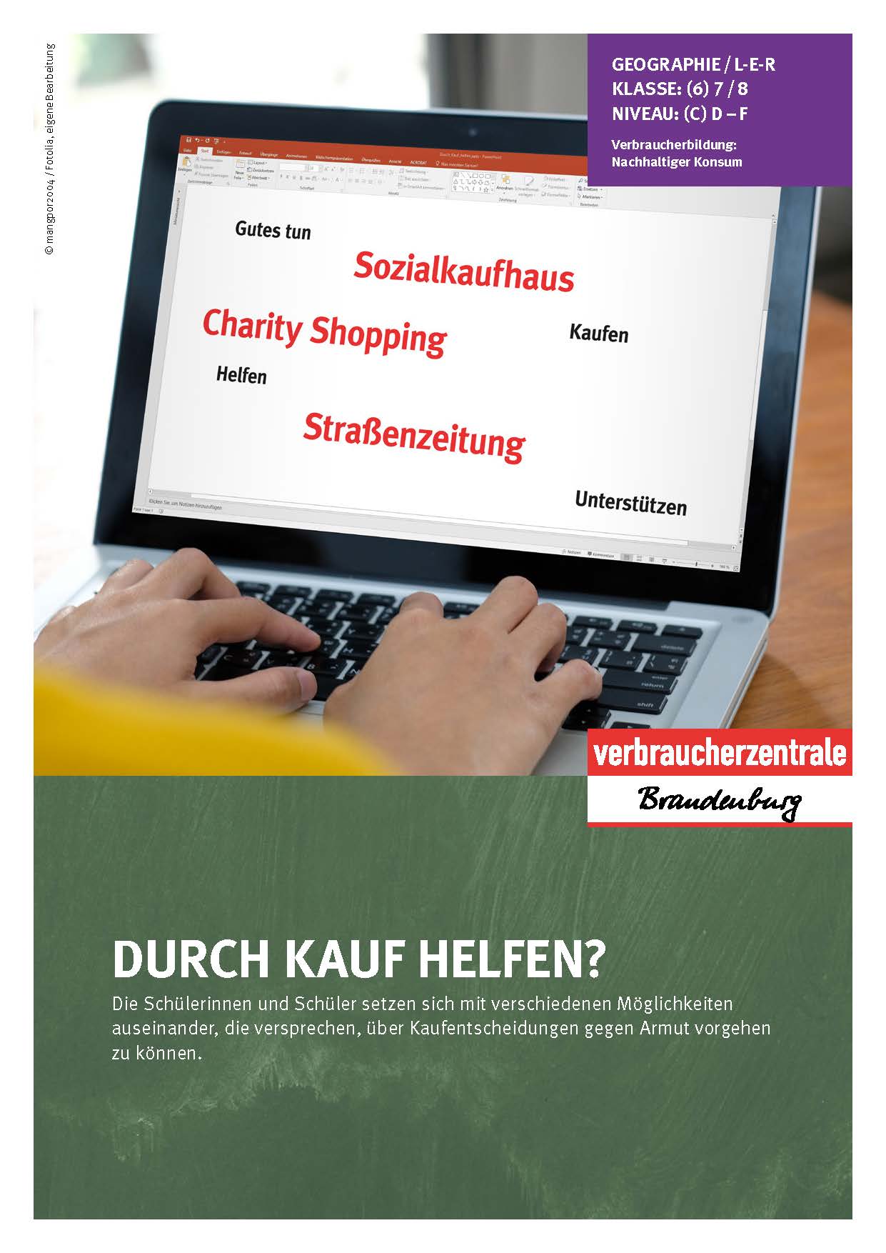 Titelseite Durch Kauf helfen Unterrichtsmaterial VZB