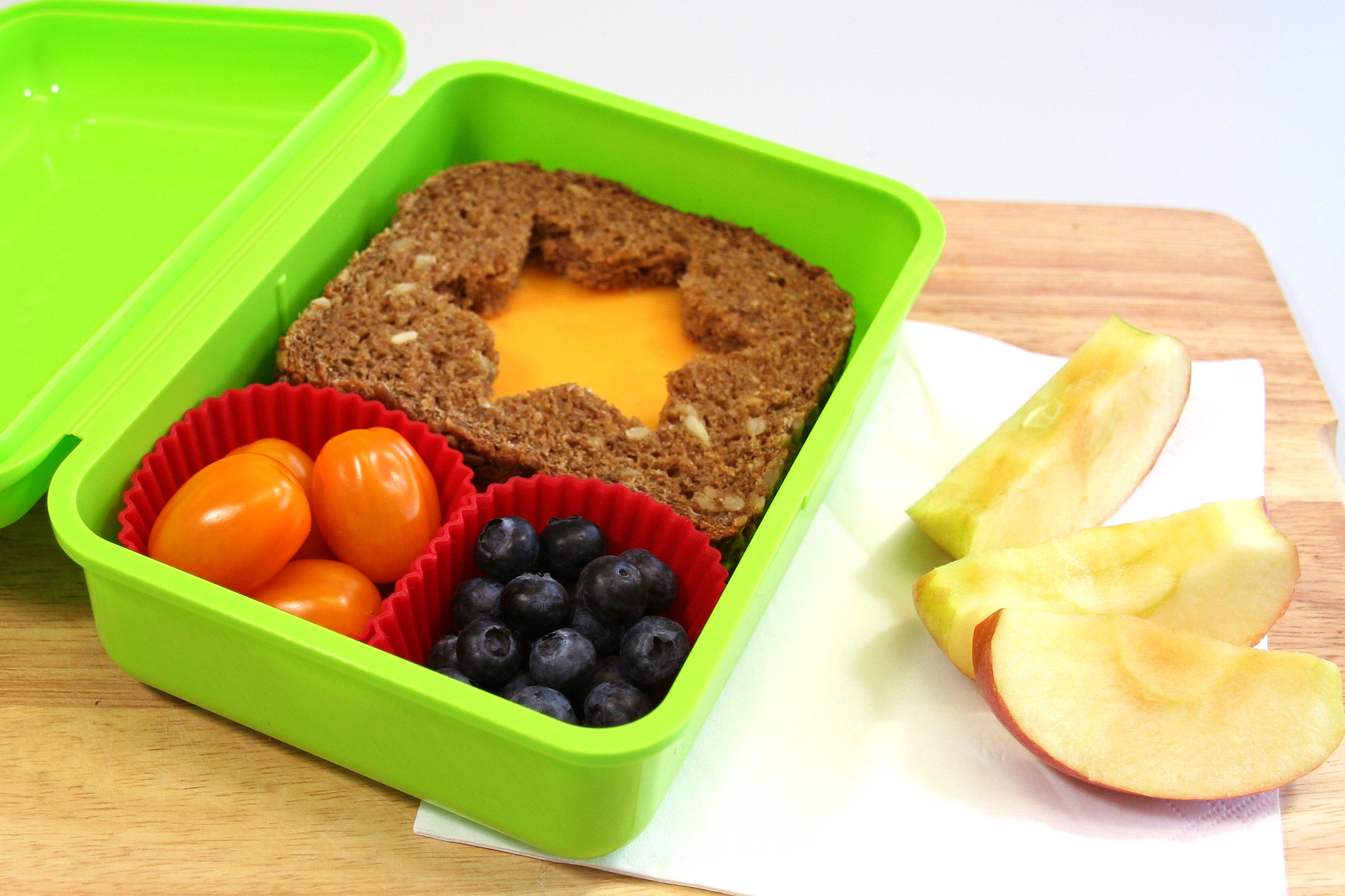 Käsebrot mit Fenster Vollkorn Heidelbären Rezeptidee Frühstück VZB