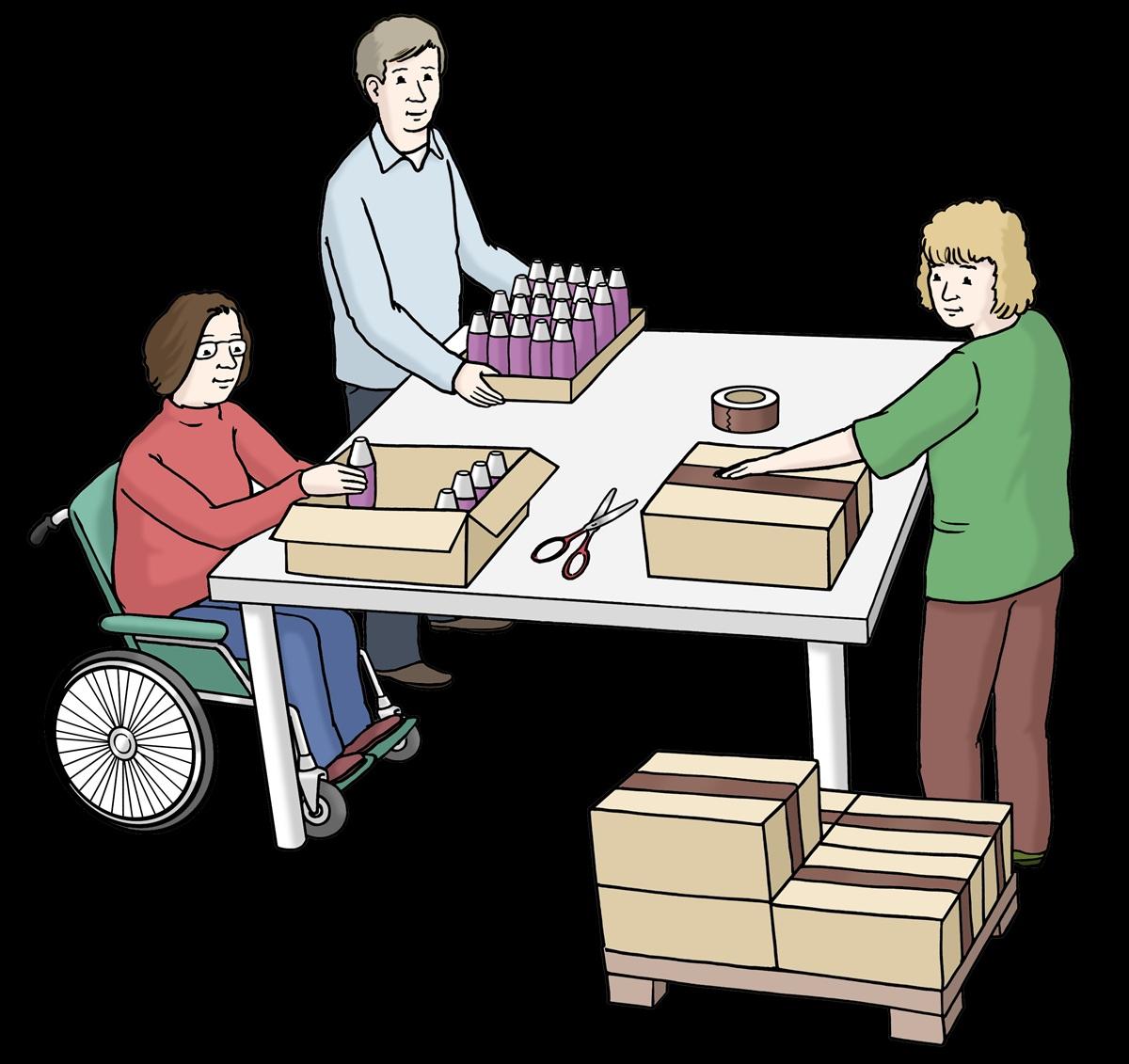 Arbeit in der Verpackung