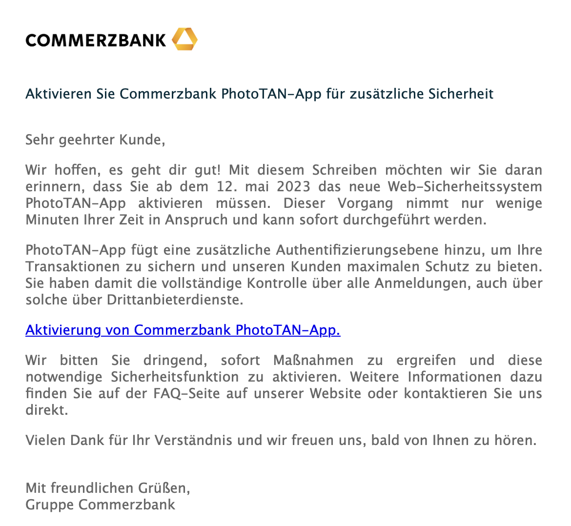 Phishing Commerzbank