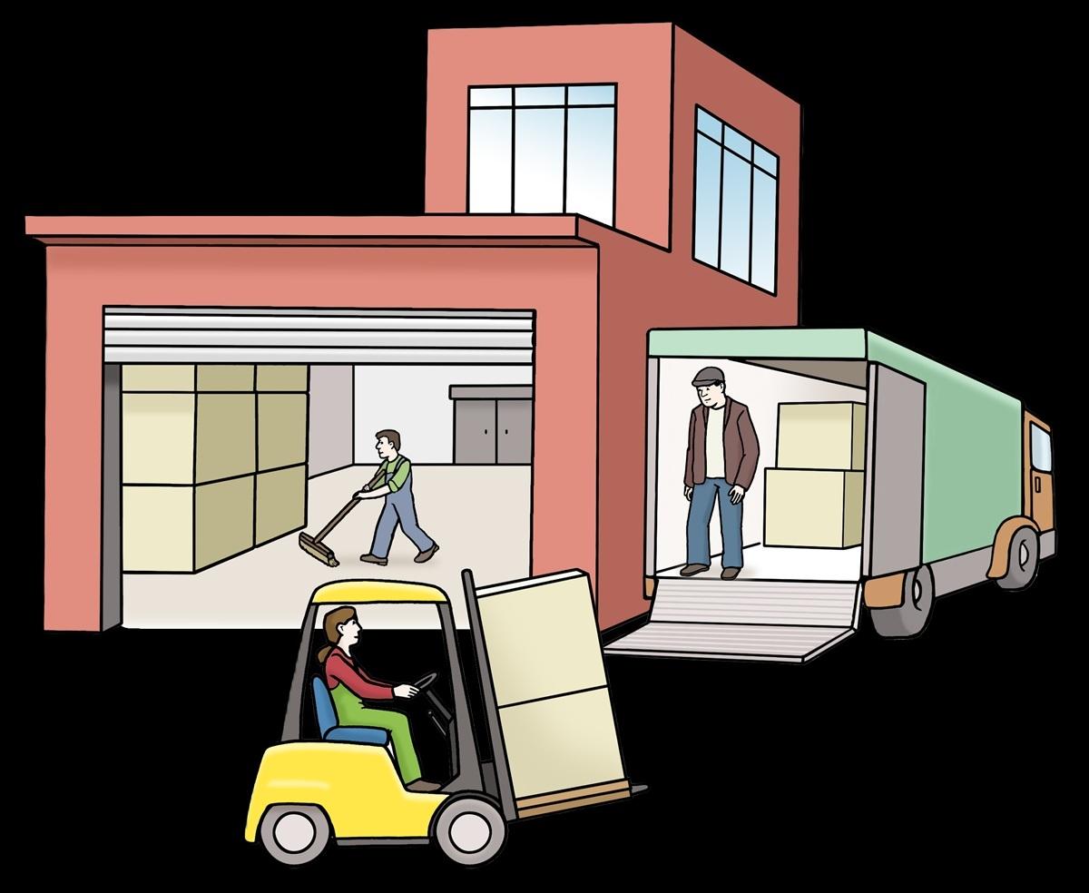 Firmengebäude mit Lagerhalle