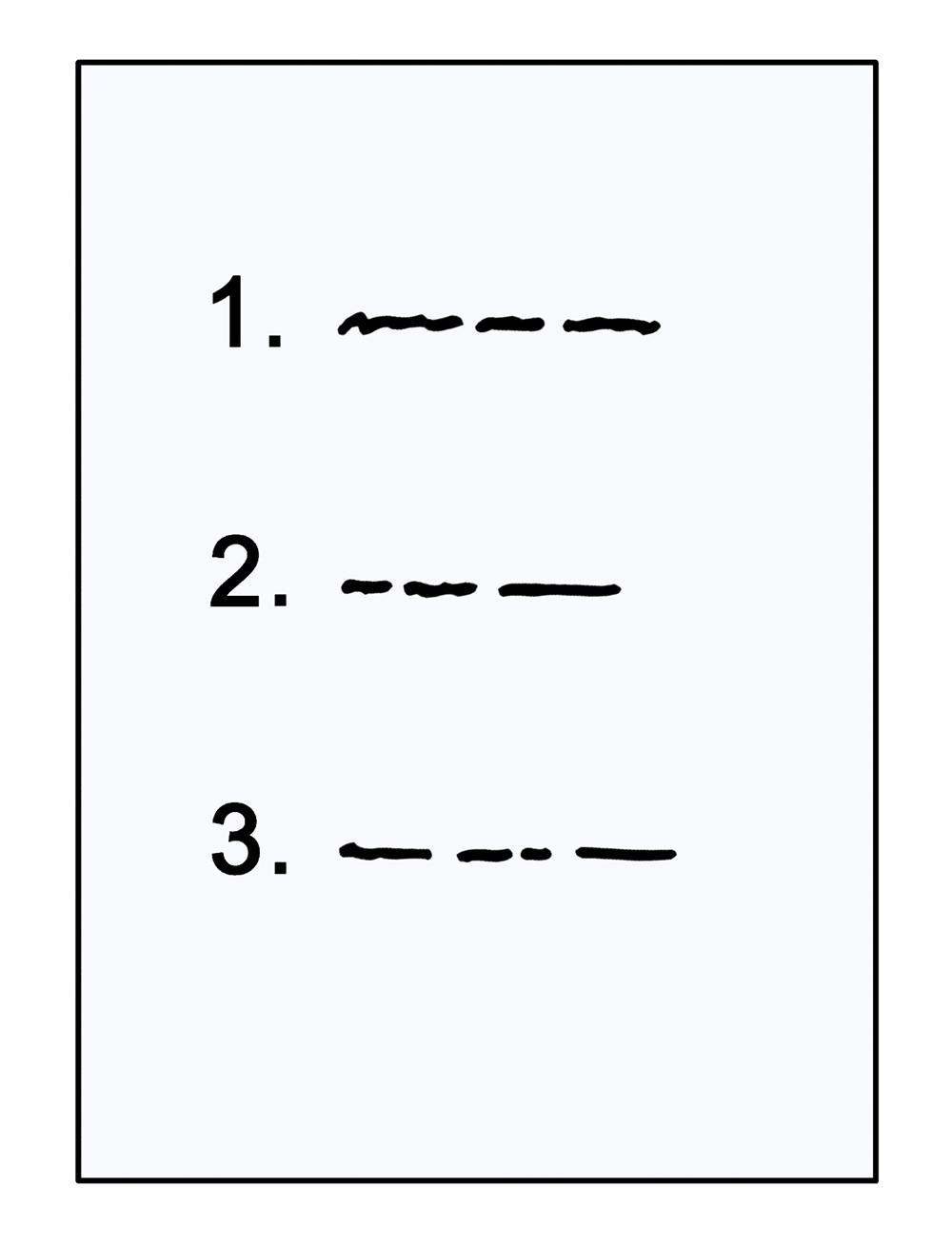 Liste mit 3 Punkten