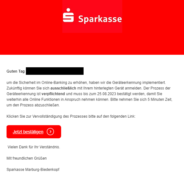 Sparkasse Phishing