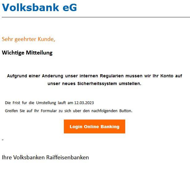 Volksbank Phishing