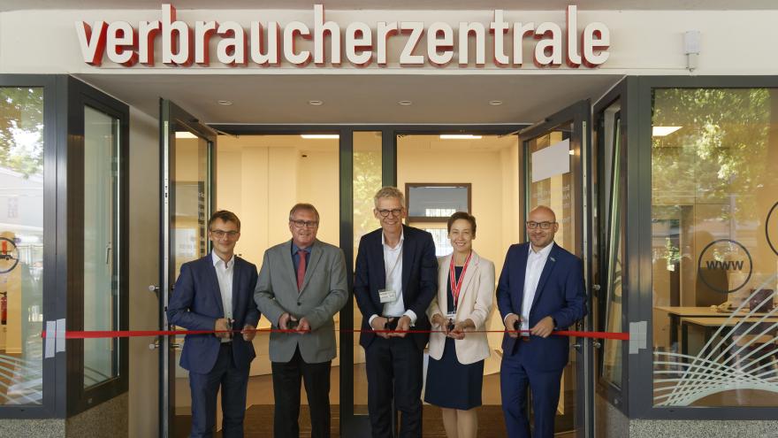 14. August 2019 Eröffnung des Beratungszentrums Frankfurt (Oder) VZB mit Verbraucherschutzminister Stefan Ludwig (c) Uwe Tuchen