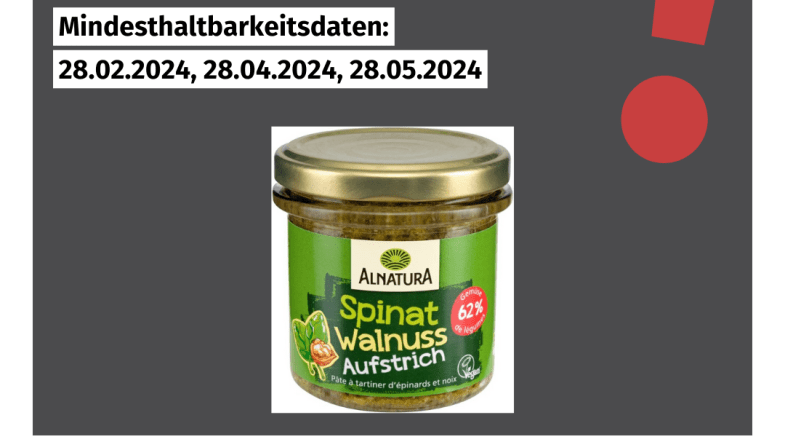 Rückruf Alnatura Brotaufstrich