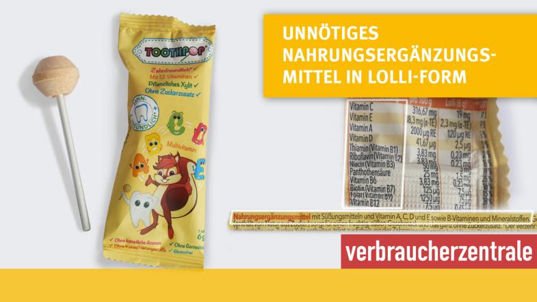 Nahrungsergänzungslolli mit Störer