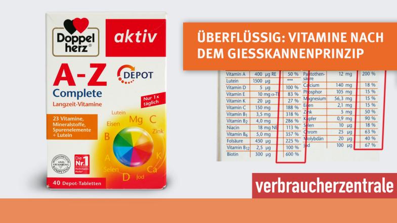 Multivitamin-Tabletten mit Störer