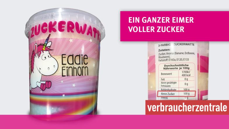 Zuckerwatte im Eimer mit Störer