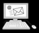 Ein Computer mit einem Briefumschlag auf dem Bildschirm